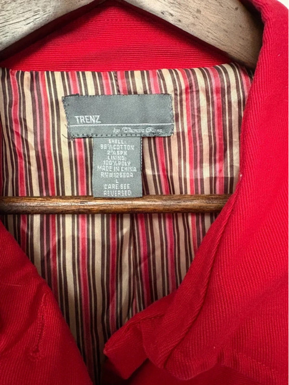 Y2K Trenz by Theresa Renz Red Cropped Ruffle Sleeve Blazer Size Large - Picture 2 of 3